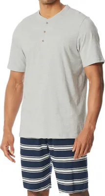 Produktbild von Schiesser Casual Nightwear Schlafanzug Set aus Kurzarm-Shirt und kurzer Hose, Lässige Passform, Hoher Tragekomfort