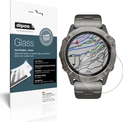 Obrázok produktu pre 2x ochranná fólia pre Garmin fenix 6X Pro matná - anti-shock 9H fólia dipos Glass plastové sklo