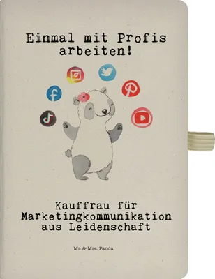 Produktbild von Mr. & Mrs. Panda Journal Kauffrau für Marketingkommunikation Leidenschaft - Transparent - Geschenk, A5 Notizbuch, Kladde, Tagebuch, Heft, Adressbuch