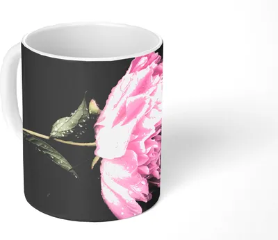Produktbild von MuchoWow® Tasse Kaffeetasse Kaffeebecher 350 ml Pfingstrose mit Tautropfen Teetasse - Fototasse - Becher - Keramikbecher - Teebecher - Kaffeetasse - Bürotasse