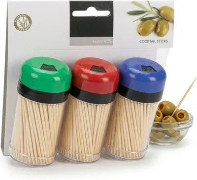 Zdjęcie produktu dla Wykałaczki z naturalnego drewna – ostre wykałaczki do higieny jamy ustnej – idealne do przekąsek i szaszłyków na imprezy – doskonałe do użytku domowego