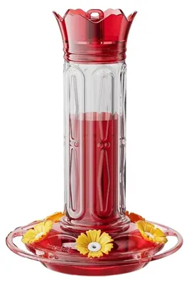 Produktbild von Kolibri Futterspender hängend mit 5 Blütenöffnungen, 16oz Vogel Futterhäuschen für draußen