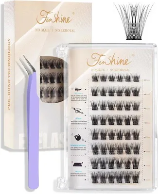 Produktbild von Famanu Wimperncluster Selbstklebend - Wiederverwendbare Wimpernverlängerungen ohne Kleber (9-14 mm)
