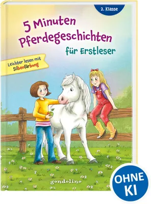 Image de 5 Minuten Pferdegeschichten für Erstleser, 2. Klasse - Leichter lesen mit Silbenfärbung: Entdecke spannende Geschichten die Lesenlernen einfach machen