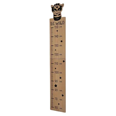 Produktbild von Messlatte Kinder Holz 60-150 cm Größenmesser Jungen und Mädchen Zebra