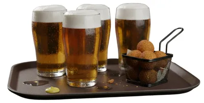Produktbild von Gerimport Catering Tablett - rutschfest - braun - Kunststoff - 30 x 41 cm