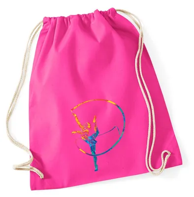 Produktbild von Huuraa Turnbeutel Rhythmische Sportgymnastik Turnen 12 Liter Fuchsia Baumwolle Rucksack Geschenkidee