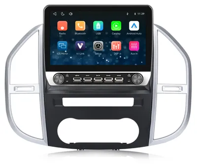 Imagen del producto de Radio para coche de 10.1 pulgadas, compatible con Mercedes Benz Vito 3 W447 (2014-2020), con dos mandos giratorios, CarPlay y Android Auto inalámbricos, Bluetooth y sistema Linux