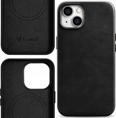 Produktbild von Icarer Case Ledertasche mit Magsafe für Iphone 14+ Schwarz