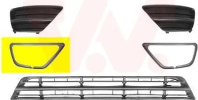 Produktbild von VAN WEZEL Lüftungsgitter Grill Stoßfänger für FORD FOCUS (DAW, DBW) mit Loch/Löchern für Nebellampen