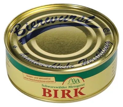 Obrázok produktu pre Schwarzwaldské mäsiarstvo Birk Konzervovaná klobása Pivná klobása z vlastnej produkcie