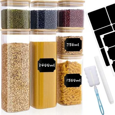 Produktbild von Küchenorganizer mit Mehrfachopbehr – 2 x Küchenbehälter – Reißverschluss – Küchenorganisation – Lagerung von Reis, Zucker, Nudeln und Pasta