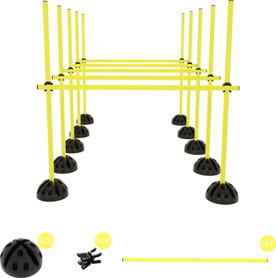 Produktbild von LZQ Agility jumping pole set, tréningové tyče pre kondičné, koordinačné prekážky na skákanie sily, dribling a agility ,Yellow