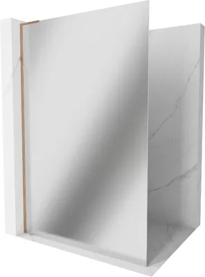 Produktbild von Mexen Kioto L Duschwand Walk-in 120 x 200 cm, Spiegel, Roségold - 800-120-103-60-50