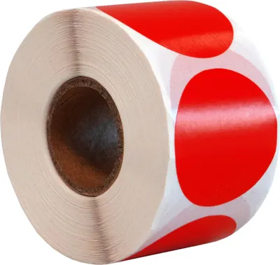Produktbild von DULA Runde Etiketten - Rot - 35mm - 500 Aufkleber auf Rolle - Siegel - Markierungspunkte - Leere runde Aufkleber auf Rolle