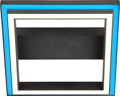 Produktbild von BRILLIANT LED Deckenleuchte Pallas |  dekorative Wandleuchte | 30x30cm | sand/schwarz | CCT | RGB Frame Light | Memory Funktion | Timer | Nachtlicht | Fernbedienung | 18 W | 1800 lm | 2700 - 6500 K