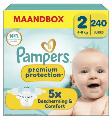 Immagine prodotto di Pampers Premium Protection, pannolini taglia 2 (4-8 kg), confezione da 240