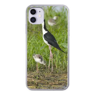 Produktbild von MuchoWow® Handyhülle Schutzhülle Hülle für iPhone 11 Vogel - Gras - Küken - Sumpf Silikon Softcase Handy Hülle - Handytasche