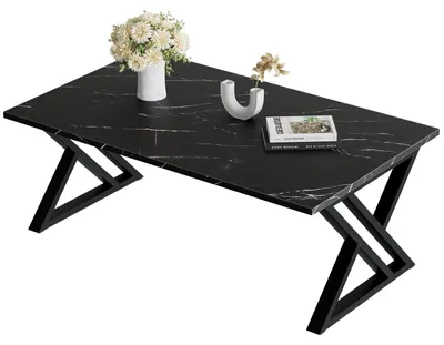 Obrázek produktu pro Dřevěný konferenční stolek s otevřeným úložným prostorem, 100 x 48 x 55 cm