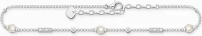 Produktbild von THOMAS SABO Fusskette "Perlen und weisse Steine" Silber AK00