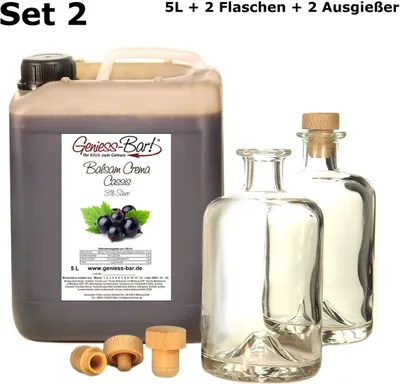 Produktbild von Balsamico Creme Cassis 5L + 2Flaschen & Ausgießer Mit original Crema di Aceto Balsamico di Modena IGP