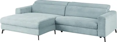Produktbild von KAWOLA Sofa LAISKA Ecksofa Cord hellblau Longchair links