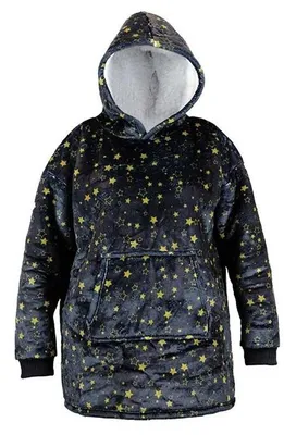 Produktbild von Unyqoos® Unique Living Oversize-Hoodie – Gemütlicher Weihnachts-Hoodie mit Schneeflocken, Rot, Polyester, 70x50x87 cm, innen weich, Kängurutasche, ideal für Herbst & Winter