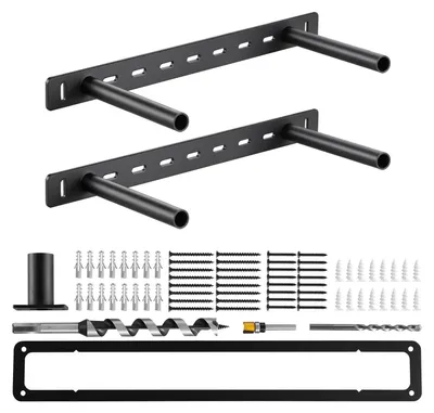 Productafbeelding van VEVOR Wandmontagesystemen voor planken, 2 stuks, draagvermogen 68 kg, afmetingen 406,4 x 157,4 x 38,1 mm, zware plankensteunen voor verborgen planken, onzichtbare bevestigingen voor zwevende planken, geschikt voor wandmontage
