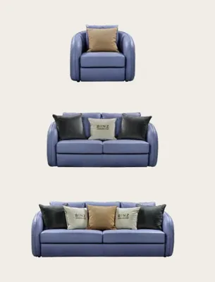 Produktbild von Luxus Wohnzimmer Möbel Sofagarnitur Ledersofa Couch Polster Set Design Garnitur