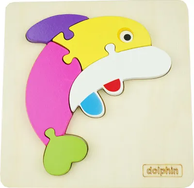 Obrázek produktu pro Barevné dřevěné puzzle s delfínem HP 7532