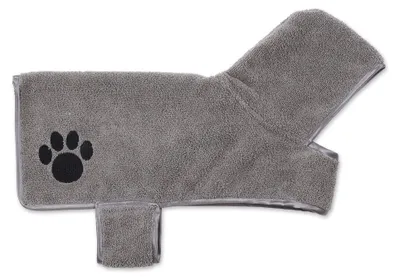 Obrázek produktu pro Kolekce Bone Dry Pet Robe, župan z mikrovlákna pro psy a kočky, malá velikost, šedý