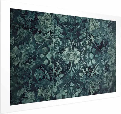 Produktbild von Posterpapier Poster - Carpet Ornaments in Emerald Shades 60x40 cm Muster p-H-10001-ao-a