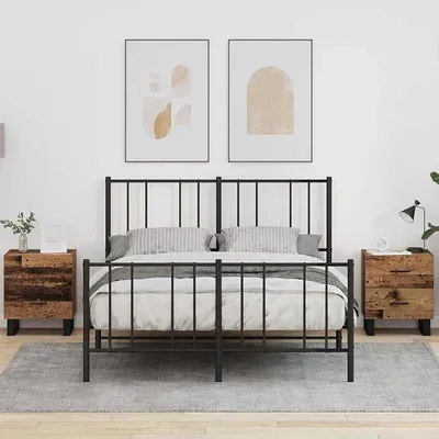 Imagen del producto de Juego de dos mesitas de noche, estilo vintage, madera y color , dimensiones 40x35x47,5 cm, con 3 cajones, fabricadas en madera resistente, ideales para dormitorios o salones
