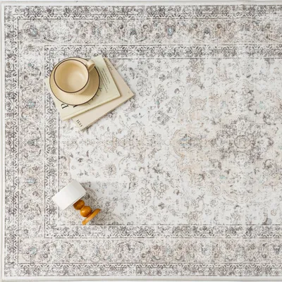 Imagen del producto de Alfombra corta de color beige, lavable, antideslizante, de 160 x 230 cm, ideal para el salón