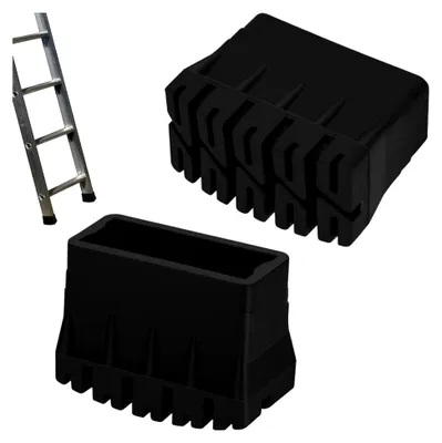 Produktbild von 2er Set rutschfeste Leiterfüße 6 x 2,5 cm, schwarz