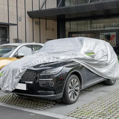 Produktbild von Wetterfeste Autoabdeckplane mit Reißverschluss und Tasche, Vollgarage mit UV-Schutz für Limousine, Kombi und SUV (für SUV bis zu 483 cm)