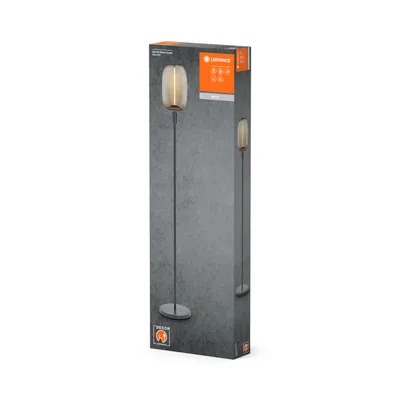Immagine prodotto di LEDVANCE DECOR STICK TALL lampada da terra, 1 x E27, grigio scuro, acciaio inox, scenari di illuminazione individuali, ideale per le zone giorno, interruttore a pedale, design moderno, base E27, decorativa
