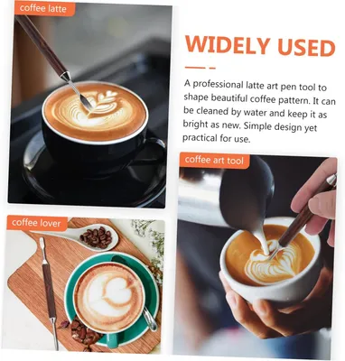 Produktbild von Latte-Stifte aus Holz mit robustem Griff, Kaffeedekorationswerkzeug, Kaffeekunst-Accessoires für Zuhause