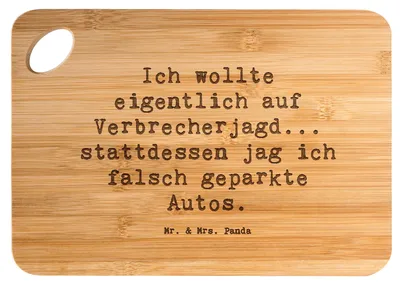 Produktbild von Mr. & Mrs. Panda Schneidebrett Spruch Polizist im Alltag - Transparent - Geschenk, Beruf, Notlage, Berufspassion, Frühstücksbrettchen, Berufsalltag, Berufe, Hackbrett