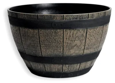 Produktbild von Pflanzkübel Pflanztopf rund 50 cm Weinfass-Optik Blumenkübel Blumentopf Blumenfass wetterbeständig