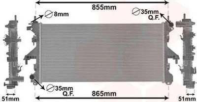 Produktbild von VAN WEZEL 17002399 Kühler Wasserkühler Motorkühler für FIAT Ducato Kastenwagen (250, 290) Ducato Pritsche / Fahrgestell (250, 290) Ducato Bus