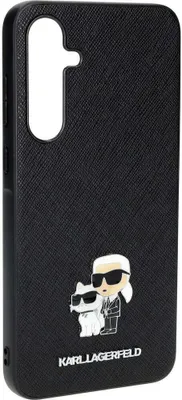 Produktbild von Karl Lagerfeld, Rigid Hülle Galaxy A55 5G Saffiano Metall Karl & Choupette, Schwarz