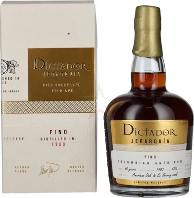 Produktbild von Dictador JERARQUÍA 40 Years Old FINO Colombian Aged Rum 1980 43.00 % 0,70 lt.