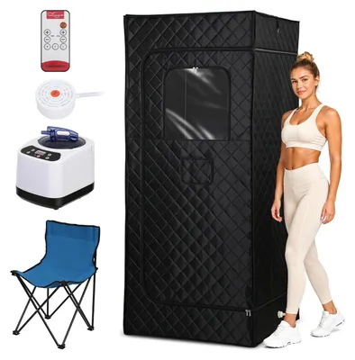 Obrázok produktu pre Prenosná sauna s parogenerátorom 1200 W, nádržou 3 litre a skladacou stoličkou