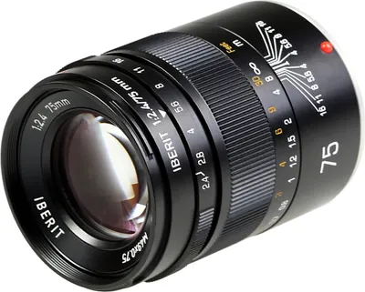 Produktbild von Kipon Iberit 75mm F2,4 Vollformat Objektiv – kompatibel mit Fuji X – Fotoobjektiv mit fünf Brennweiten, 24-90 mm, APS-C Sensoren, robustes Gehäuse