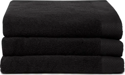 Produktbild von Seahorse Baumwolle Handtücher Uni Viele Farben Breite Borte Pure 70x140 cm Schwarz