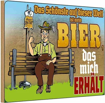 Produktbild von vianmo Holzschild 20x30 cm Alkohol Schönste auf dieser Welt Bier