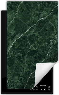 Immagine prodotto di DarHaus Piastra di copertura per fornelli 1 pezzo 30x52 cm Tappetino antiscivolo Roll-up, verde - marmo