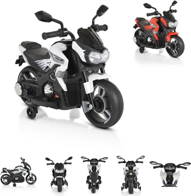 COSTWAY Elektrische motorfiets voor kinderen, 6 V, met verstelbare koplamp, driewieler, claxon, achteruitkijkspiegel, pedalen, snelheid 2,5 - 3 km/u (roze