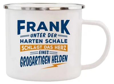 Produktbild von Echter Kerl Emaille Kaffeetasse Kaffeebecher  Frank